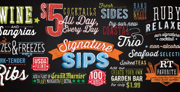 Ruby Tuesday – Menu Illustrations & Lettering